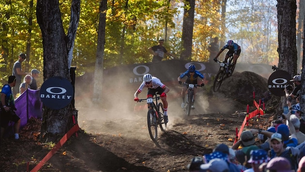 In den Wäldern von New York mischte Julius Scherrer (weißes Trikot) zweimal ganz weit vorne mit.