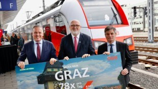 Präsentation der Fahrpläne in Graz mit Landeshauptmann Mario Kunasek, ÖBB-Chef Andreas Matthä ...
