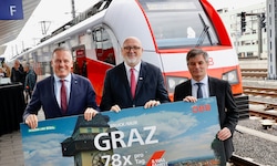 Präsentation der Fahrpläne in Graz mit Landeshauptmann Mario Kunasek, ÖBB-Chef Andreas Matthä ...