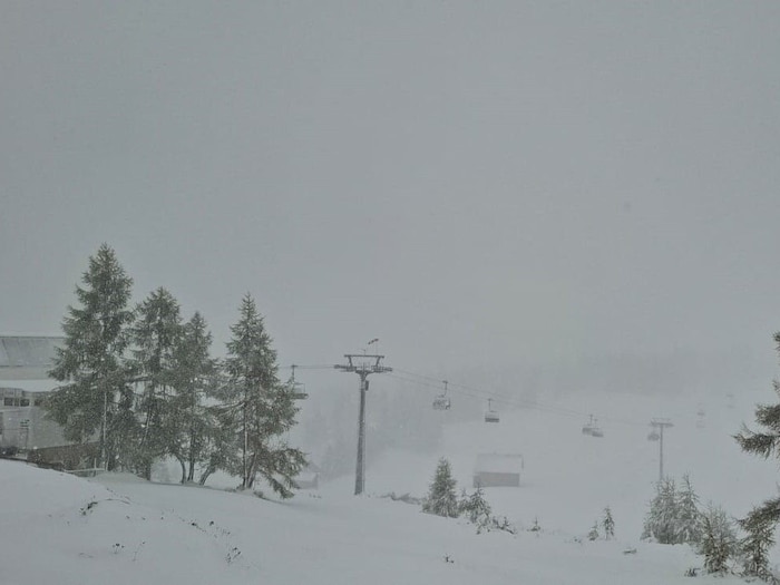 Schnee liegt auch bereits auf der Tauplitzalm.
