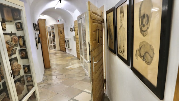 Das graue Rund des markanten Narrenturms birgt einzigartige Kunstwerke menschlichen Leidens.