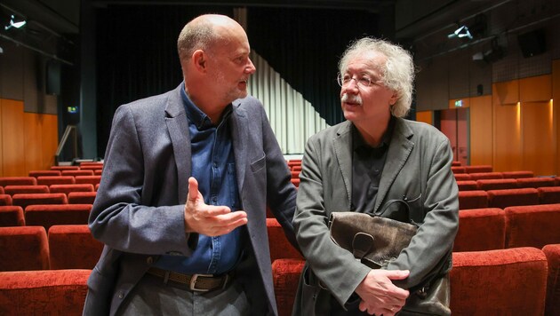 Filmemacher Johannes Holzhausen (l.) und Karl-Markus Gauß.