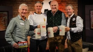 Moderator Hannes Steiner mit Gast Thomas Flögel und den Experten Kurt Garger und Frenkie ...