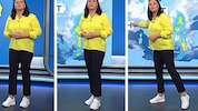 Mit weißen Sneakers führte Wera Gruber durch ihre erste Sendung und erregte damit die Gemüter ...