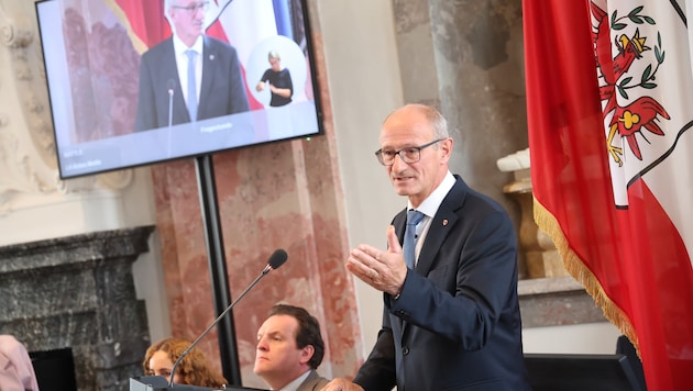 LH Mattle macht den Österreich-Aufschlag im Landtag zum Thema.