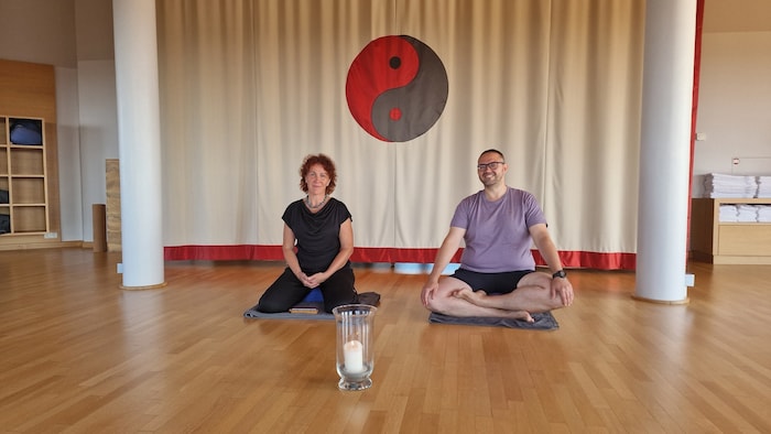 Eine Stunde absolute Stille: Mario Aberl nach der Morgen-Meditation mit Martina Möbius.