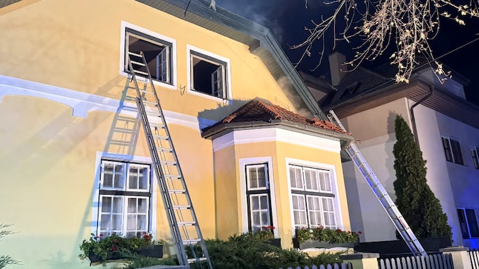 Aus dem Haus in Absdorf kamen dichte Rauchwolken. Was das Feuer ausgelöst hat, ist noch nicht ...