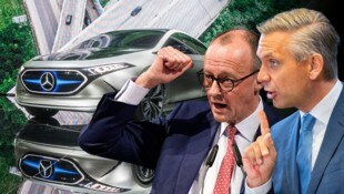 Allianz gegen das Verbrenner-Aus: der deutsche Kanzler Friedrich Merz und der österreichische ...