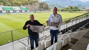 Krenmayr (li.) und Prey (re.) fahren in allen Bereichen mit dem nassen Fetzen durch