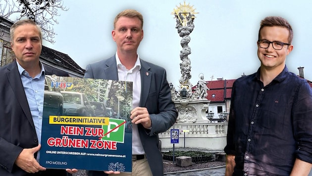Die Blauen Hubert Keyl (li.) und Harald Thau (re.) wollen Grüne Zonen, bei denen nur die Bürger ...