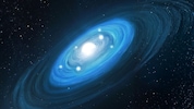Künstlerische Illustration des nun entdeckten Siebenfach-Sternsystems