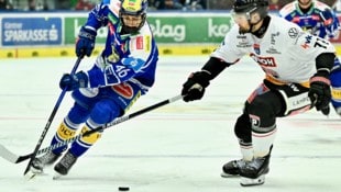 Paul Sintschnig (li.) schlug im Lineup der Adler voll ein, hält schon bei drei Saisontoren.
