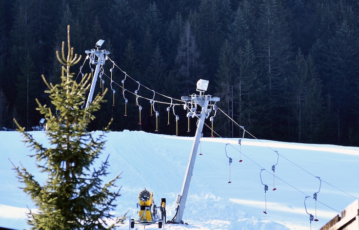 Ein Schlepplift in Fieberbrunn.