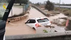 Auf Ibiza wurden Straßen überflutet.