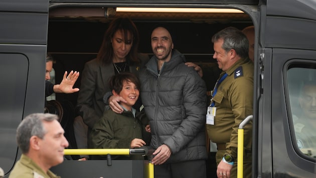 Die österreichische Geisel Tal Shoham nach seiner Freilassung