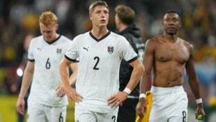 Die Enttäuschung steht Österreichs Teamspielern nach dem Last-Minute-Schocker gegen Rumänien in ...