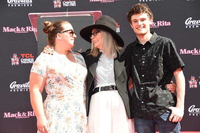 Diane Keaton mit ihren Adoptivkindern Dexter und Duke