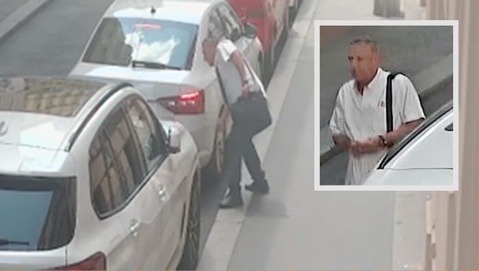 Die Polizei fahndet nach diesem Mann, der die Autoreifen aufgestochen haben soll.