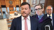 Angeklagter Benko, Richterin Wegscheider und Anwalt Norbert Wess.