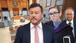 Angeklagter Benko, Richterin Wegscheider und Anwalt Norbert Wess.