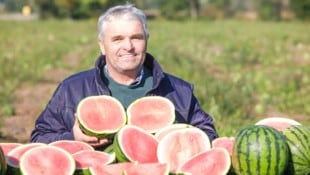 Ernst Aschauer ist froh, dass er nicht auf seinen Melonen sitzen geblieben ist,