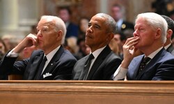 Joe Biden (l.) und Bill Clinton (r.) fanden ungewöhnlich freundliche Worte für ihren Nachfolger ...
