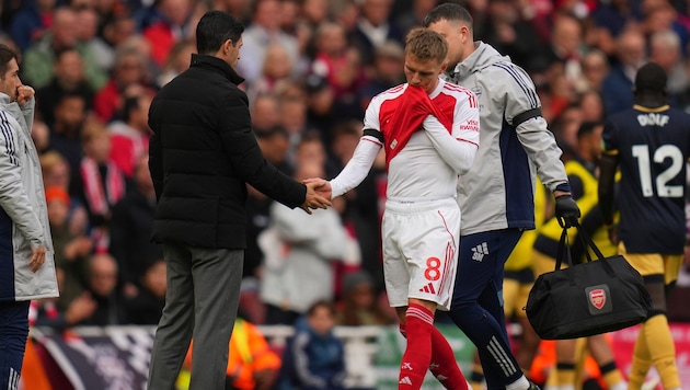 Martin Ödegaard verletzte sich im Premier-League-Spiel gegen West Ham United.