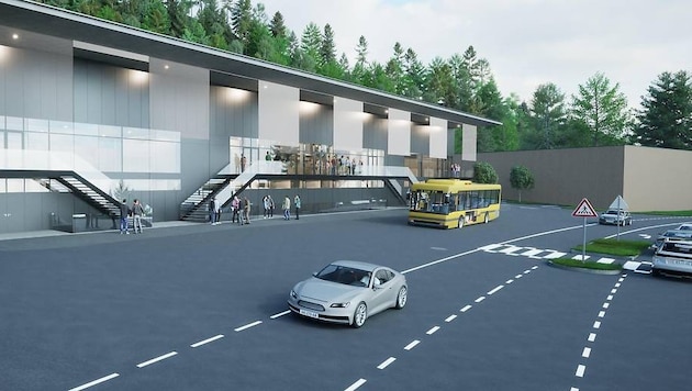 So hätte die geplante „Wälderhalle“ aussehen sollen.