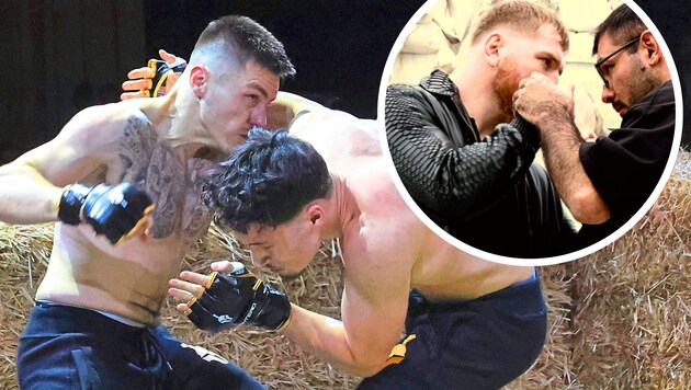 "Golden Boy" Mansur Elsaev (small picture) is about to have his first hay fight at Sparta Royale ...