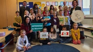 Ein Aktionstag der Bäuerinnen fand in der Volksschule Maria Saal statt. Mit dabei auch ...