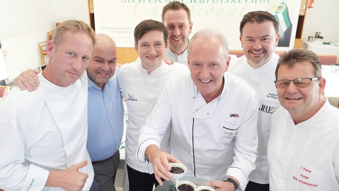 Die Profis wissen, worauf es beim Kernöl ankommt: Patrick Spenger, Hans Peter Fink, Christoph ...