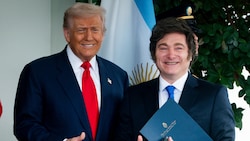 Von links: US-Präsident Donald Trump und der argentinische Präsident Javier Milei