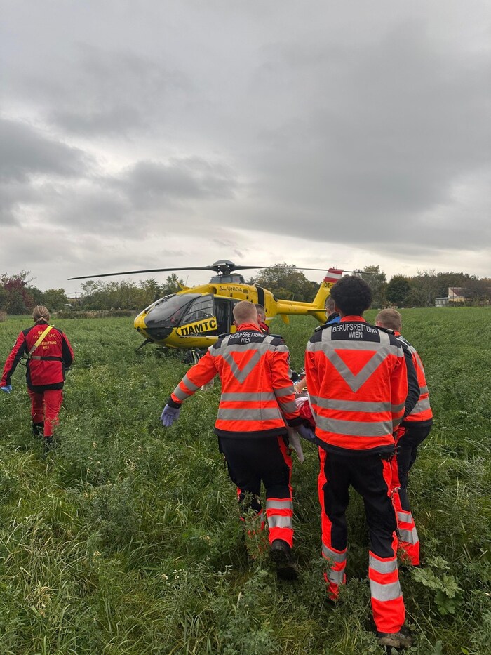 Der Abtransport des 40-jährigen Arbeiters erfolgte per Rettungshubschrauber.