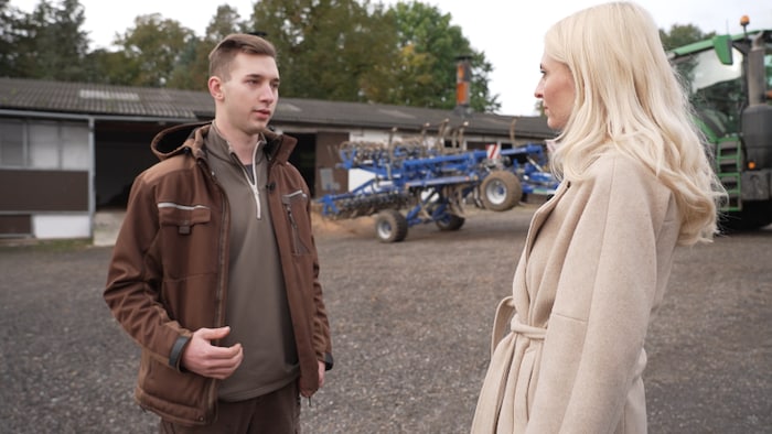 Landwirt David Paulik im Gespräch mit krone.tv-Moderatorin Jana Pasching
