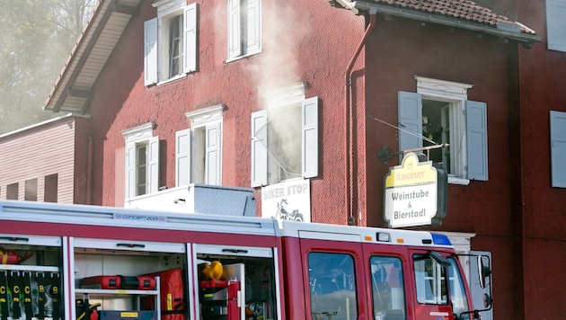 Das Brandobjekt in Frastanz.