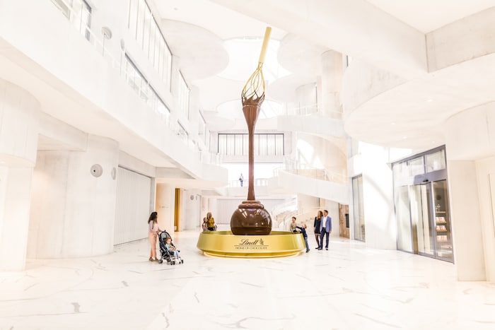 Der Schokobrunnen in der Lindt Hall of Chocolate ist das Herzstück des Museums.