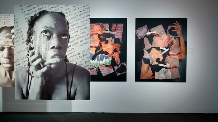 Olivia Mary Nantongo (Uganda) stellt den eigenen Körper ins Zentrum ihrer Collagen, Filme. Sie ...