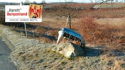 Erinnerung an die Reblaus durch eine Installation am Weinwanderweg Oggau. 