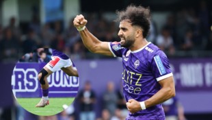 Denizcan Cosgun setzt erfolgreich auf ein Tape am Knie – zum Vorteil für seinen Verein Austria ...