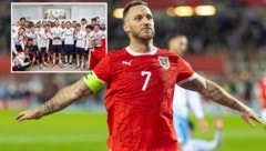 Marko Arnautovic bekam von seinen Mitspielern eine Torte mit der Nummer eins geschenkt.