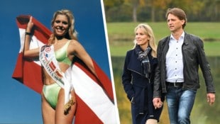 Ex-Miss-Austria Sabine Lindorfer als Gewinnerin der Wahl (li.) und 27 Jahre später mit ihrem ...