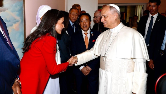Königin Letizia besuchte am Donnerstag Rom und traf im Zuge einer Veranstaltung der Vereinten ...