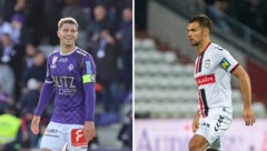 Luca (li.) und Matteo Meisl treffen heute beim Spiel zwischen der Admira und Austria Salzburg in ...