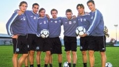 Jürgen Säumel (li.) mit Mitja Mörec (2. v. li.) 2004 bei Sturm.