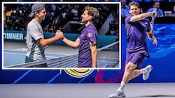 Dominic Thiem (re.) lieferte sich mit Joel Schwärzler einen packenden Showdown.