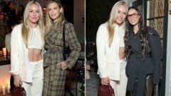 Schönheiten, wohin man schaut: Lindsey Vonn posiert mit Sara Foster (linkes Foto) und Demi ...