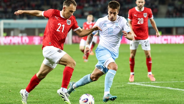 Wurmbrand erzielte sein erstes Länderspieltor.