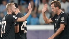 Konrad Laimer (li.) und Harry Kane sind seit Wochen in Top-Form.