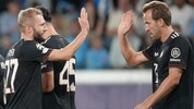 Konrad Laimer (li.) und Harry Kane sind seit Wochen in Top-Form.
