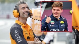 McLaren-Teamchef Andrea Stella und Max Verstappen